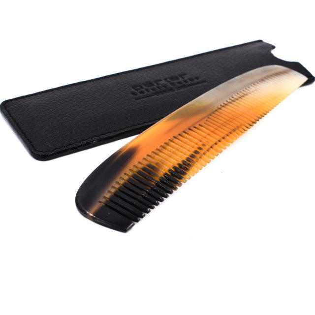 Parker Ox Horn Pocket Comb and Leather Case